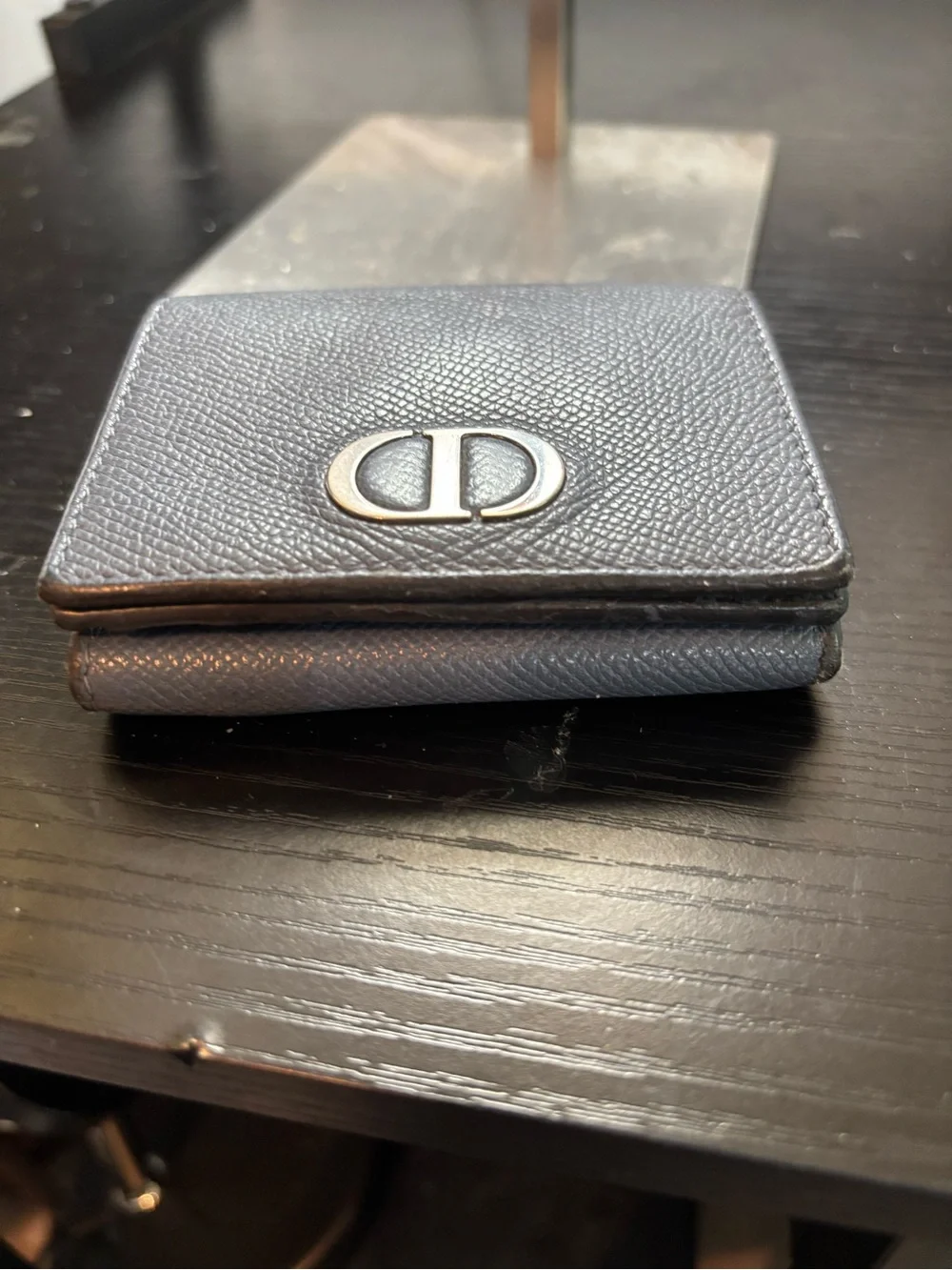 Authentic Rare Christian Dior 30 Montaigne Compact Wallet –Grained Calfskin